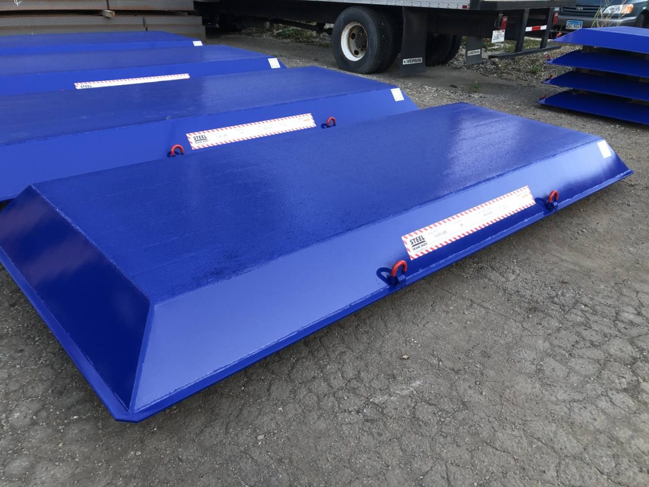 Custom blue Steel Crane Mats