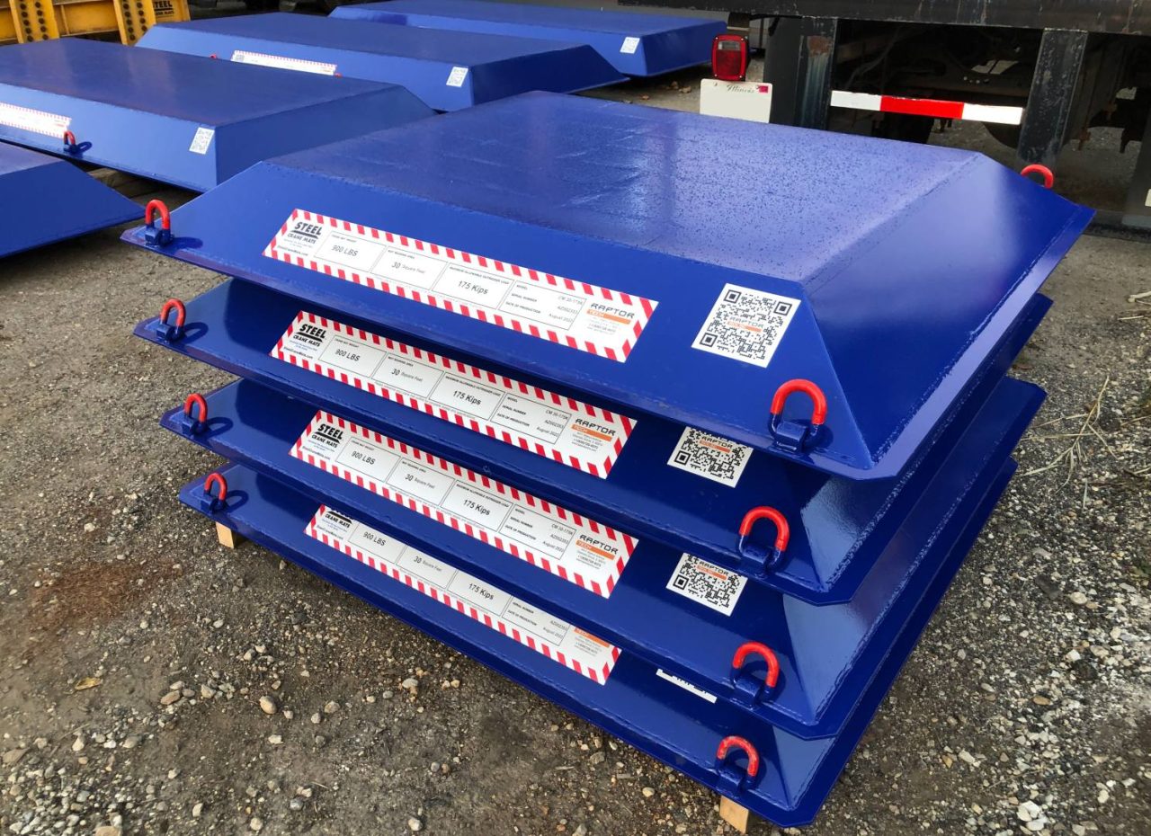 CJ Shaughnessy Crane custom blue steel crane mats