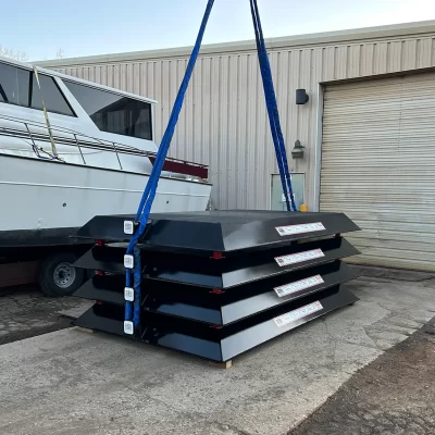 raptor tech steel crane mats with trunnions