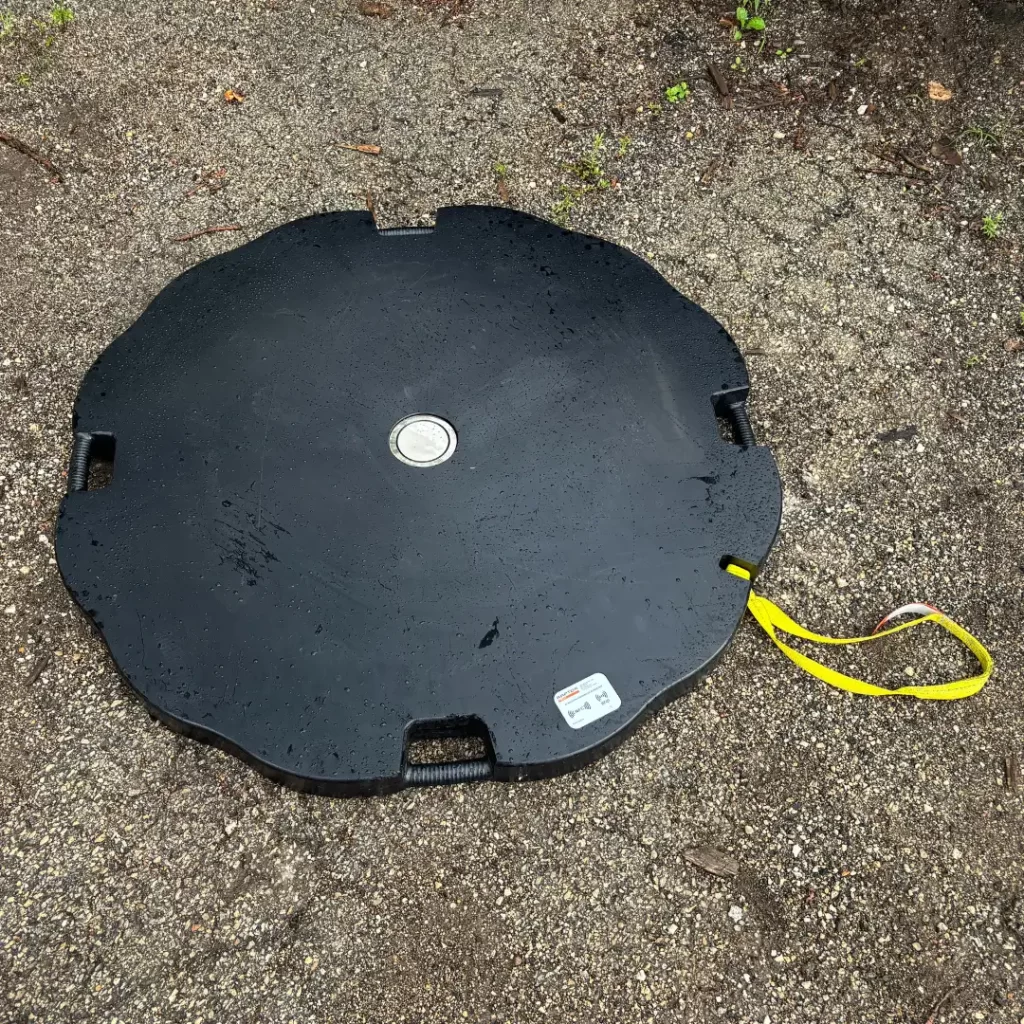 raptor tech magnetic outrigger pad - area plus line on the job