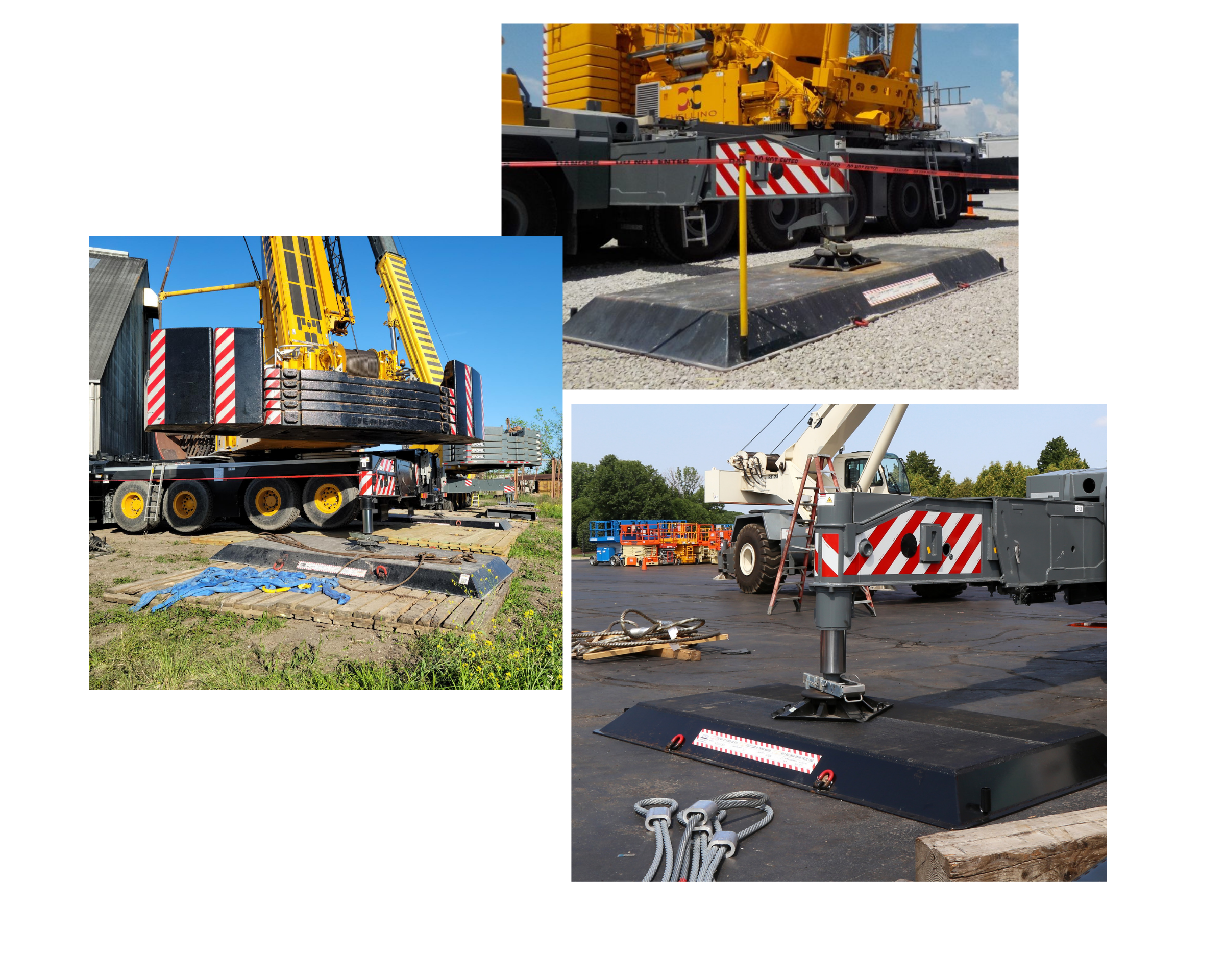 Raptor Tech steel crane mats supporting mobile cranes